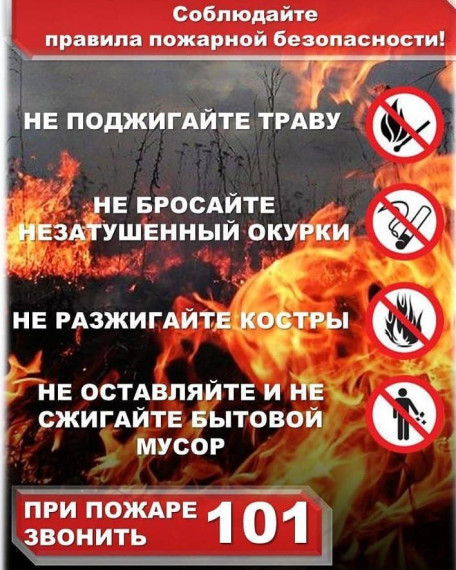 ПАМЯТКА о мерах пожарной безопасности в весенне-летний пожароопасный период..